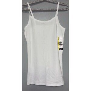 New 2PK No Boundaries Ribbed Cami Size L 11 13 Juniors White Pull Over Straps.